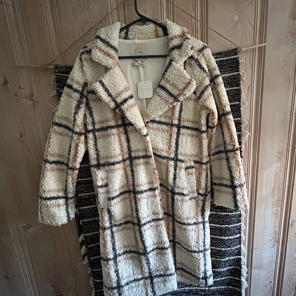 Ivory Lined Sherpa Trench Coat